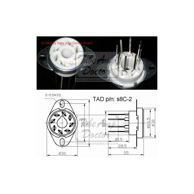 Octal Socket Ceramic Pc Mount Mm Long Pins Tonefactory