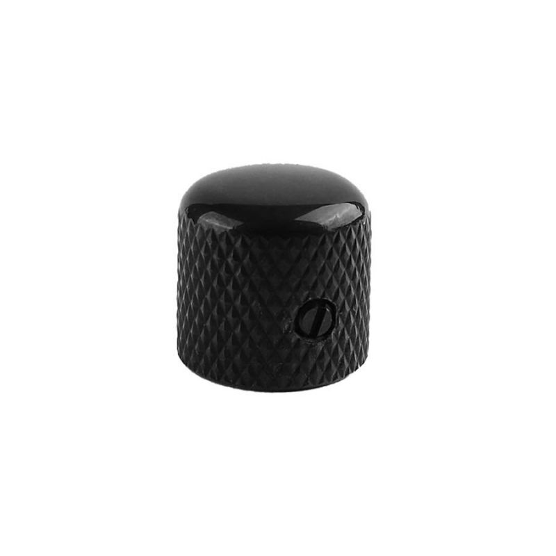 Dome knob, metal, black, diam 19,0mmx19,0mm, with set screw, shaft size ...