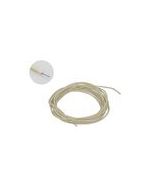 Gavitt USA made waxed cotton braided push back wire, white, per meter