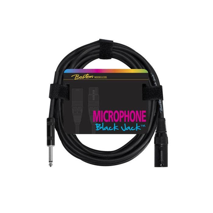 Black Jack microfoonkabel, zwart, 1 meter, 1 x XLR3m + 1 x jack