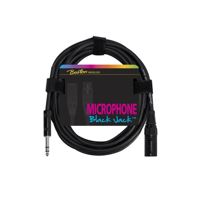 Black Jack microfoonkabel, zwart, 2 meter, 1 x XLR3m + 1 x jack