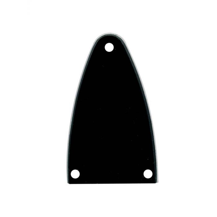 Truss rod cover, black, 2 ply, black – white