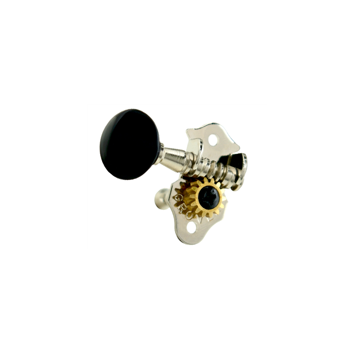 STA-Tite #9 Geared Ukulele Pegs Nickel-Black Button