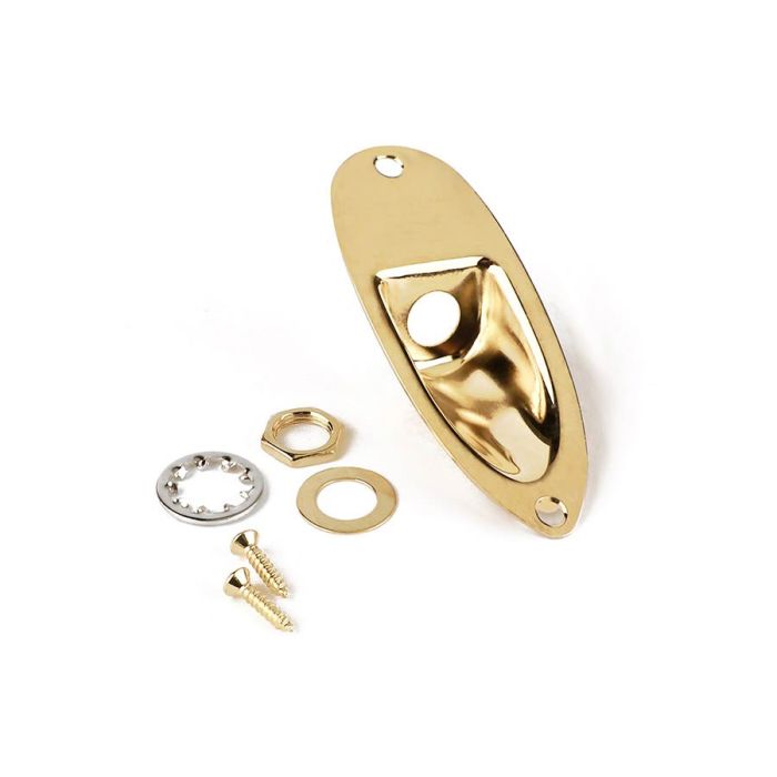 Fender Genuine Replacement Part Stratocaster recessed jack ferrule plate gold 