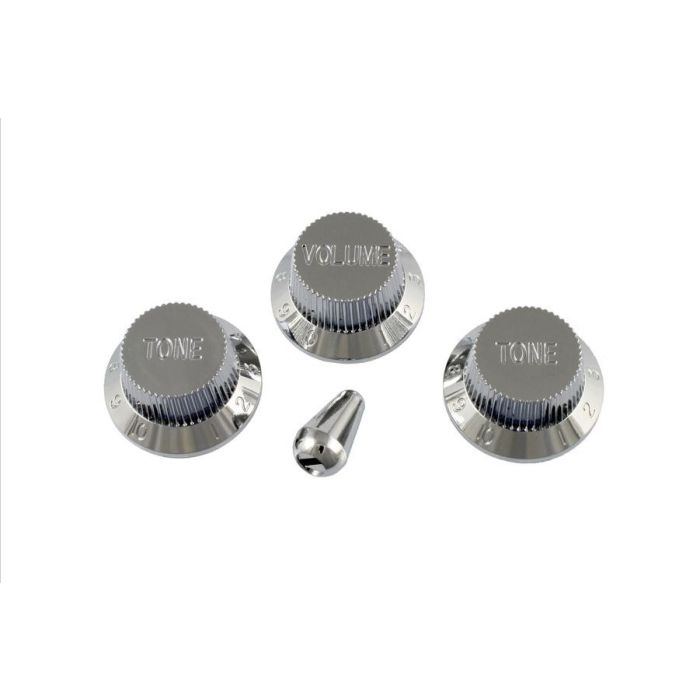 PK-0178-010 Metallic Chrome Knob Set for Stratocaster