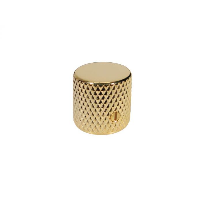 Dome knob, metal, gold, diam 19,0mmx19,0mm, with set screw, shaft size 6,1mm