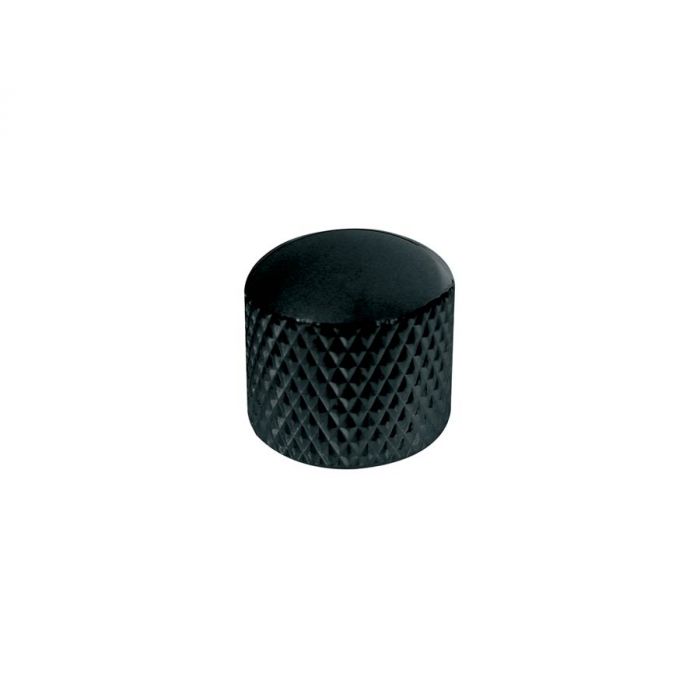 Dome knob, metal, black, diam 19,0mmx19,0mm, push on, shaft size 6,0mm