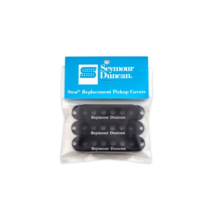 Seymour Duncan Pickup Cover Set for Strat - Black with Logo