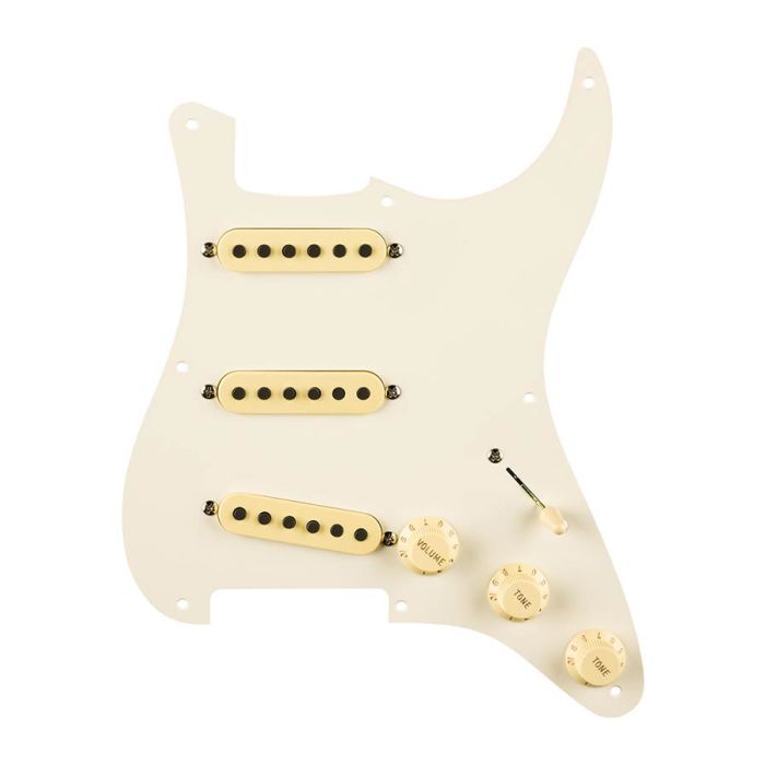 Fender Pre-wired Strat Pickguard Eric Johnson Signature SSS, 8 screw holes, parchment