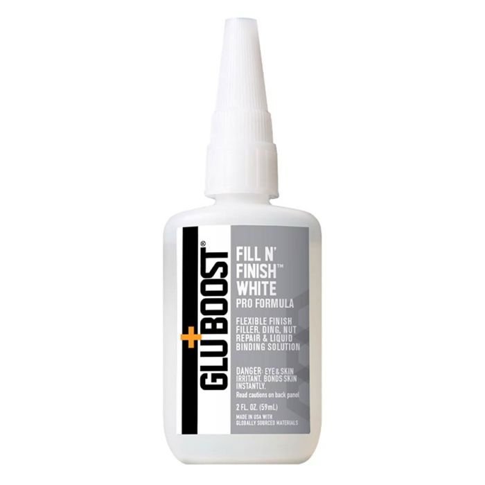 Gluboost Fill n’ Finish white finisher cyanoacrylic glue