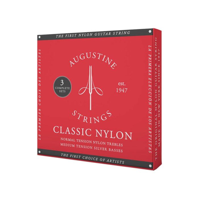 Augustine Classic Red string set classic, regular tension trebles & medium tension basses - 3 PACK