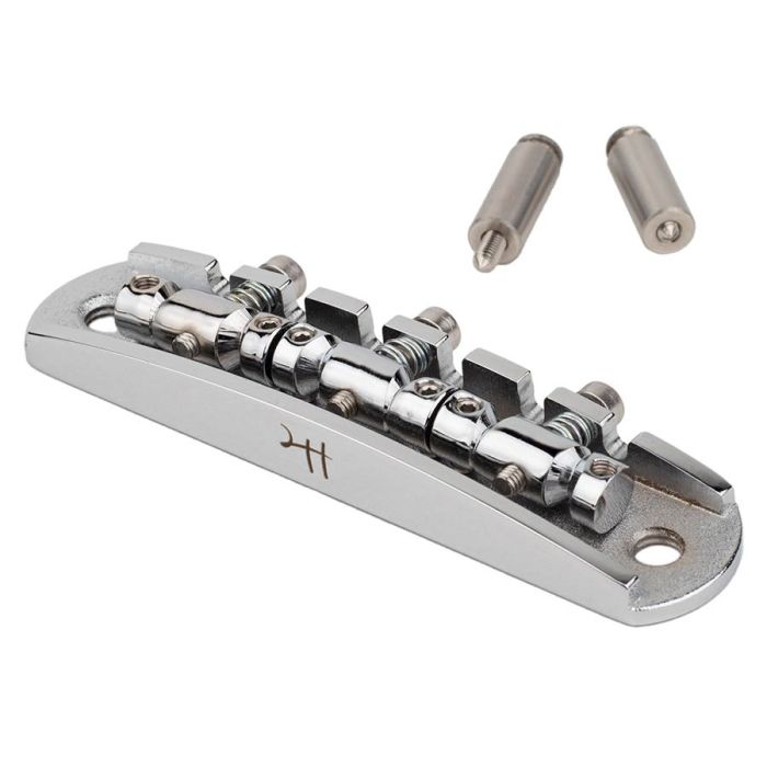 Halon offset guitar bridge, rocking posts, full 1060 steel, chrome gloss