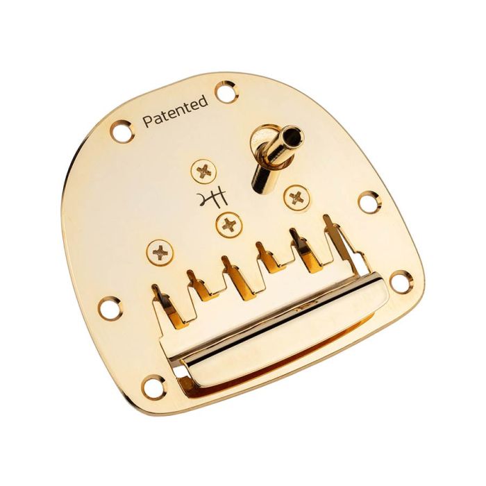 Halon offset guitar patented vibrato, full stainless steel, cream tip, gold plated gloss