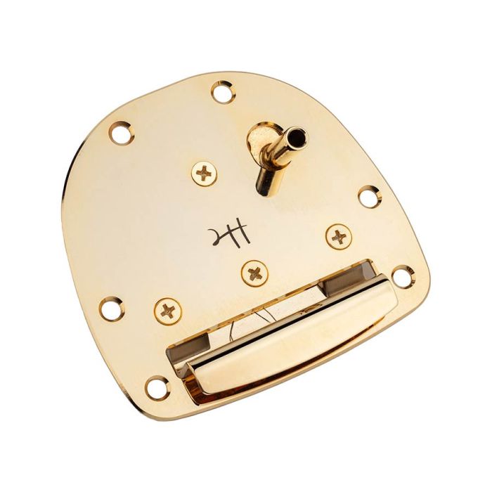 Halon offset guitar classic vibrato, full stainless steel, cream tip, gold plated gloss