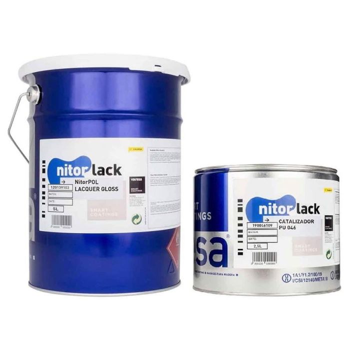 NitorLACK NitorPOL polyurethane lacquer, gloss clear - 5L can + 2,5L hardener