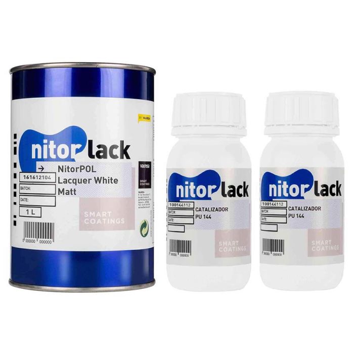 NitorLACK NitorPOL polyurethane lacquer, white matte - 1000ml can + 500ml hardener