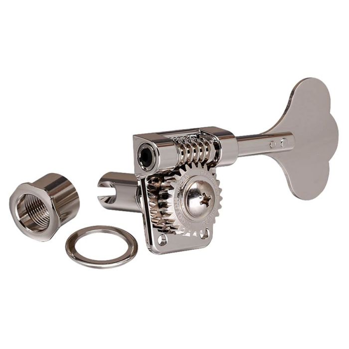 Gotoh machine heads for bass guitar, 4x left 1x right, 1:26 ratio, lightweight resolite, nickel