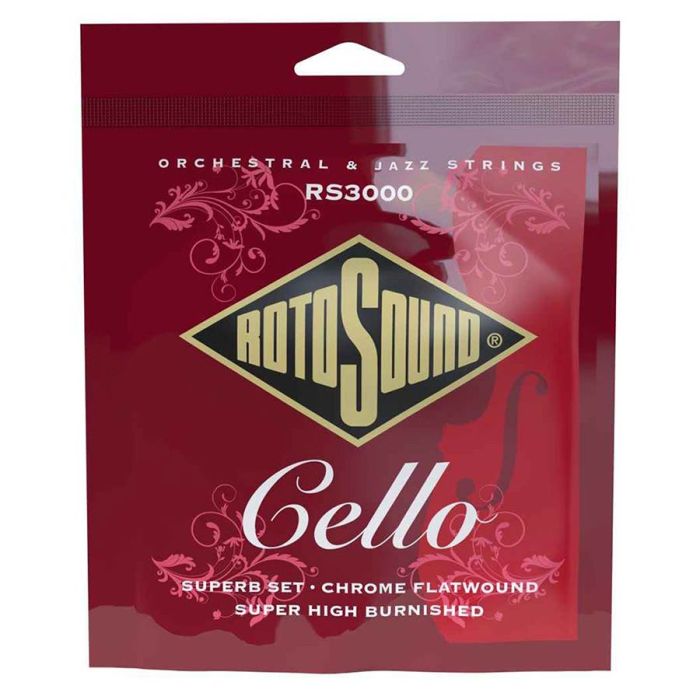 Rotosound Orchestral & Jazz string set cello 4/4 chrome flatwound, super high burnished