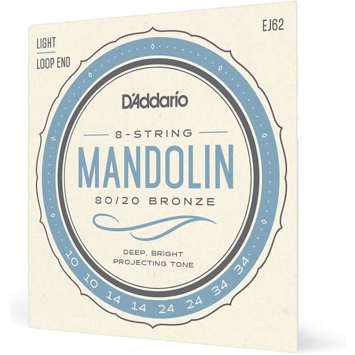 D'Addario snarenset mandoline, 80/20 bronze, light, 010-014-024-034