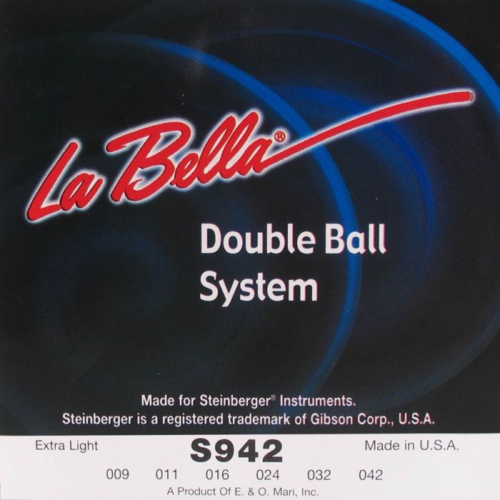 LaBella Double Ball End System snarenset elektrisch, voor Steinberger, double ball end, extra light, 009-011-016-024-032-042