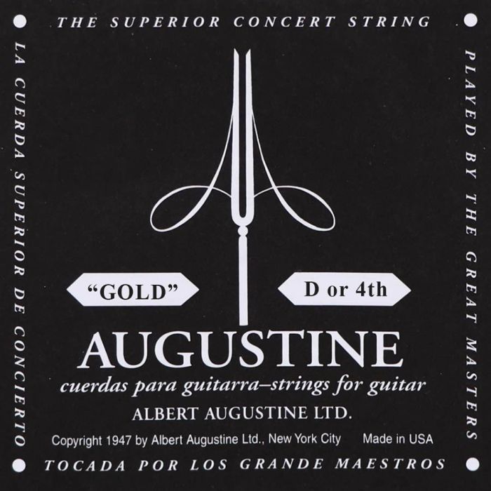 Augustine Gold Label D-4 string, goldplated wound nylon, light tension