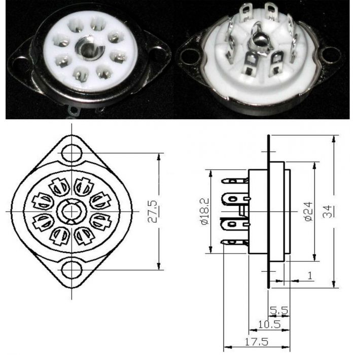 Socket Rimlock B8A 