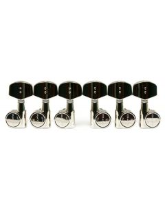 Graph Tech PRN-2411-N0 Ratio Acoustic Guitar Machine Heads with Contemporary Button - 3 + 3 - Nickel
