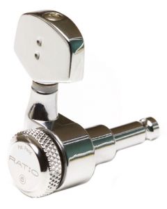 Graph Tech PRL-8311-C0 Ratio Electric Locking Machine Heads with Contemporary Button - 3 + 3 - Chrome