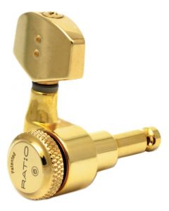 Graph Tech PRL-8311-G0 Ratio Electric Locking Machine Heads with Contemporary Button - 3 + 3 - Gold