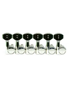 Graph Tech PRN-2721-N0 Ratio Electric Guitar Machine Heads with Mini Contemporary Button - 6-in-Line