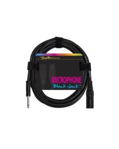 Black Jack microfoonkabel, zwart, 1 meter, 1 x XLR3m + 1 x jack