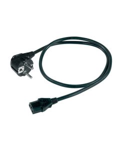 Power kabel, zwart, 3 x 1,0 mm, 5 meter, 2 europlug, 250 volt