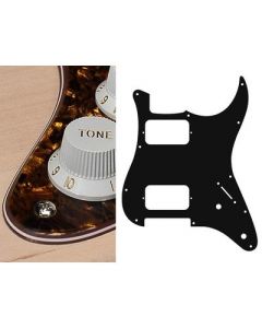 Pickguard, Strat, 4 ply, tortoise brown pearl, HH, 2 pot holes, 3-5 switch