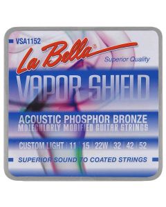 La Bella Vapor Shield Series string set acoustic phosphor bronze custom light