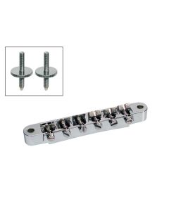 Brug voor e-gitaar, "tune'o matic", nikkel, stud spacing 74,0mm, stud diam 4,0mm