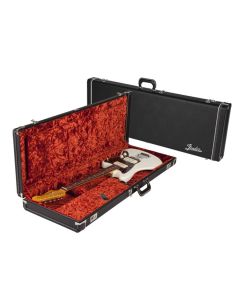 Fender deluxe case for Jaguar/Jazzmaster/Toronado/Jagmaster leather black tolex & orange plush interior 
