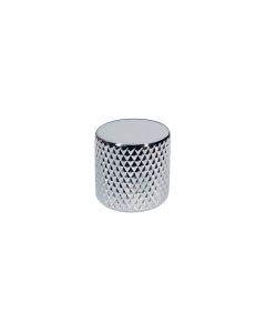 Dome knob, metal, chrome, diam 19,0mmx19,0mm, push on, shaft size 6,0mm