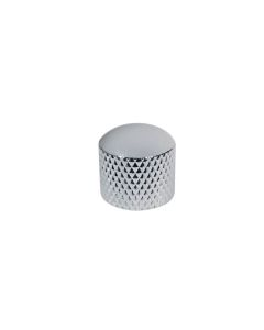 Dome knob, metal, chrome, diam 19,0mmx19,0mm, push on, shaft size 6,0mm