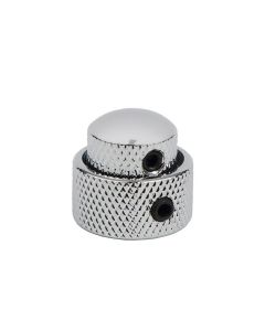 Double dome knob, metal, chrome, 14x11 + 19x10mm, with set screws allen type, shaft size 3,0 + 6,0