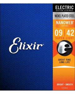 Elixir Nanoweb string set electric coated, extra light, 009-011-016-024-032-042