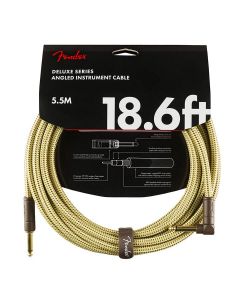Fender Deluxe Series instrument cable, 18.6ft, 1x angled, tweed