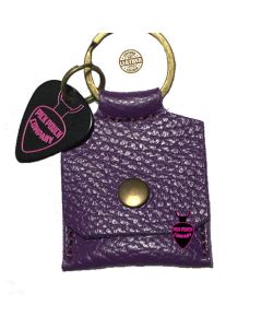PickPouch Company genuine Italian leather pick pouch, square shape, purple