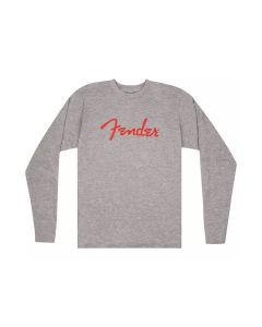 Fender Clothing T-Shirts spaghetti logo l/s t-shirt, heather gray, L