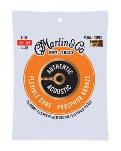 Martin Authentic Acoustic Flexible Core string set 3 PACK 92/8 phosphor bronze, light, 012-016-025-032-042-054