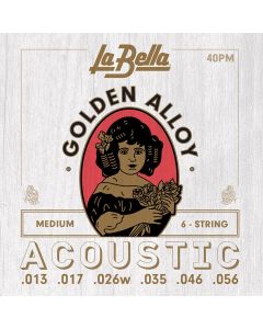 LaBella Golden Alloy Wound snarenset akoestisch, medium, 013-017-026-035-046-056