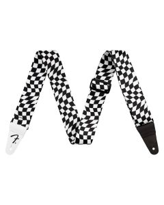 Fender wavy checkerboard polyester strap, black/white