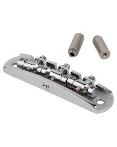 Halon offset guitar bridge, metric posts, full 1060 steel, chrome gloss