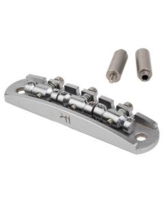 Halon offset guitar bridge, metric posts, full 1060 steel, chrome satin