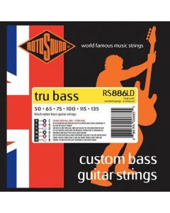 Rotosound Tru Bass 88 string set electric bass 6 black nylon flatwound 50-135, standard gauge