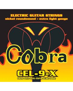 Cobra snarenset elektrische gitaar, nickel roundwound, extra light: .009-.011-.016-.024-.032.042
